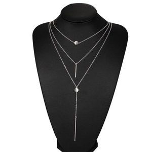 3/$20 New Silver Boho Long Layered Necklace